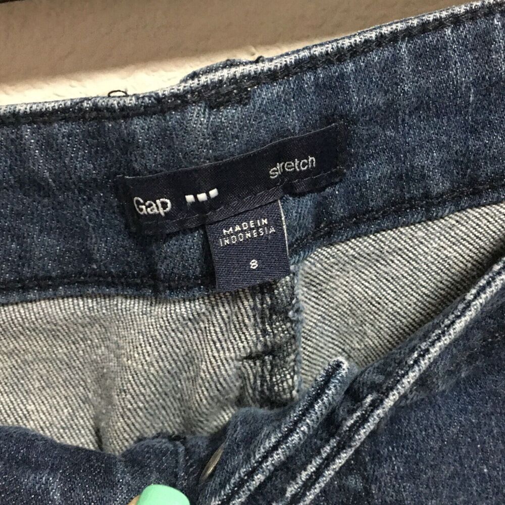 Gap Women Y2K 90's Mid Rise Pork Chop Pockets Jeans Denim Pants Dark Wash Size 8 - Picture 4 of 9